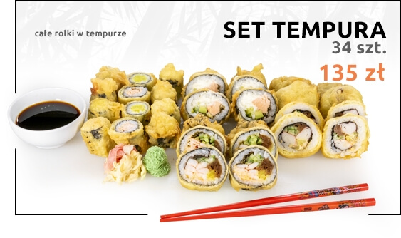 Set Tempura 34 szt. (całe rolki w tempurze)